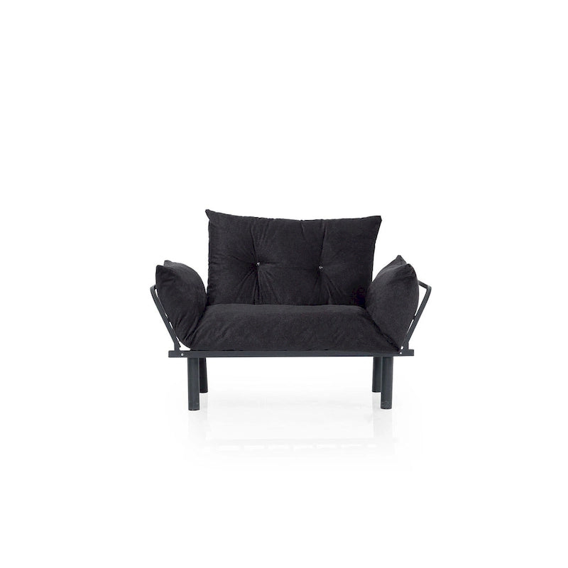 Divanetto con Struttura in Metallo, Cuscini Rimovibili, 2 Posti – Colori Assortiti