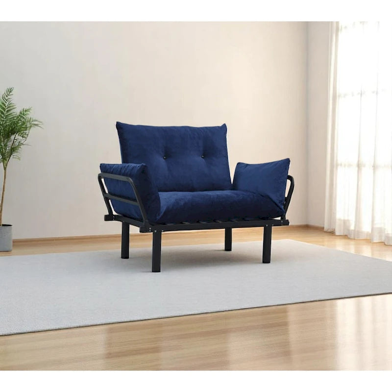 Divanetto con Struttura in Metallo, Cuscini Rimovibili, 2 Posti – Colori Assortiti