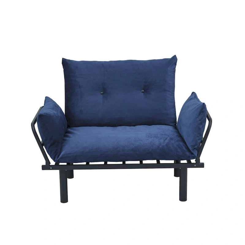 Divanetto con Struttura in Metallo, Cuscini Rimovibili, 2 Posti – Colori Assortiti