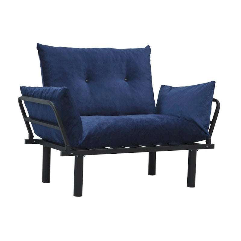 Divanetto con Struttura in Metallo, Cuscini Rimovibili, 2 Posti – Colori Assortiti