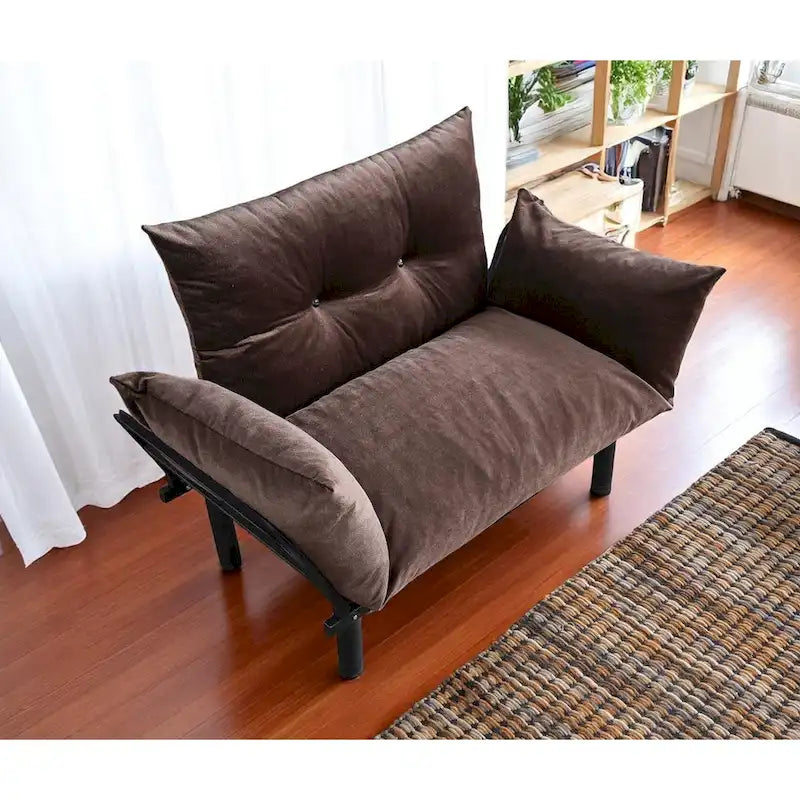 Divanetto con Struttura in Metallo, Cuscini Rimovibili, 2 Posti – Colori Assortiti