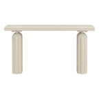 Consolle impiallacciata in acacia beige/nera, montaggio 1 persona, 152 cm