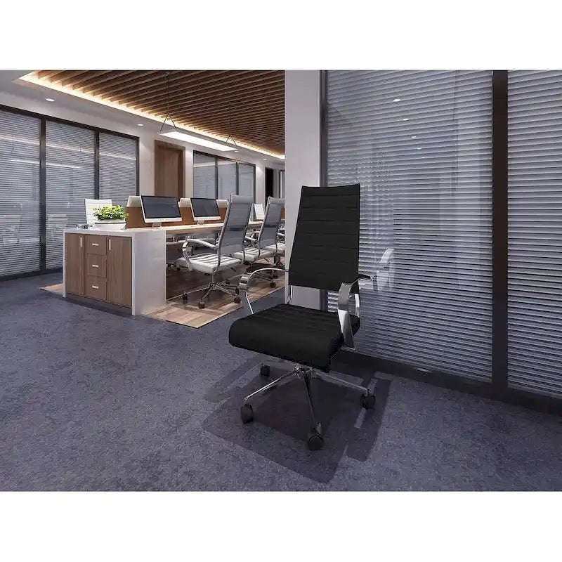 Sedia girevole con schienale alto – Pelle PU, a coste – Marrone / Nero / Cuoio / Bianco / Grigio / Tutto Nero – 1 persona