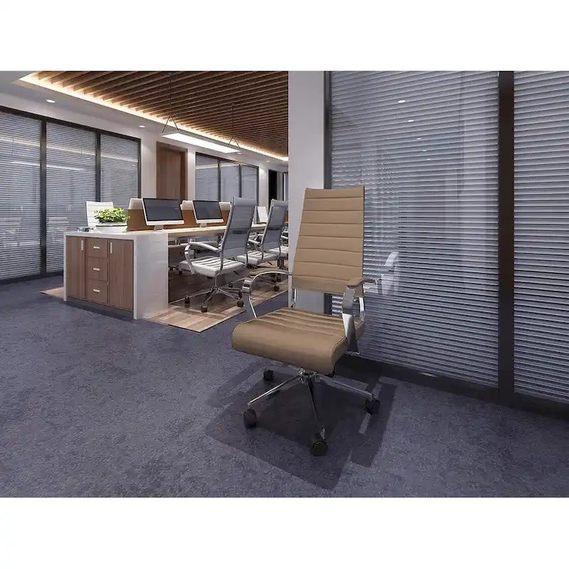 Sedia girevole con schienale alto – Pelle PU, a coste – Marrone / Nero / Cuoio / Bianco / Grigio / Tutto Nero – 1 persona