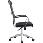 Sedia girevole con schienale alto – Pelle PU, a coste – Marrone / Nero / Cuoio / Bianco / Grigio / Tutto Nero – 1 persona
