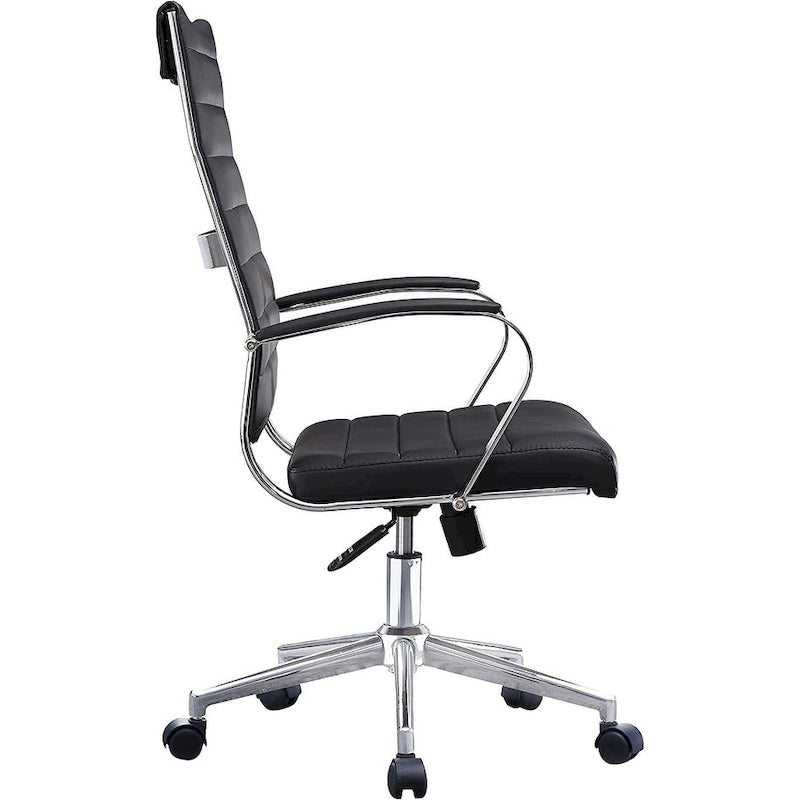 Sedia girevole con schienale alto – Pelle PU, a coste – Marrone / Nero / Cuoio / Bianco / Grigio / Tutto Nero – 1 persona