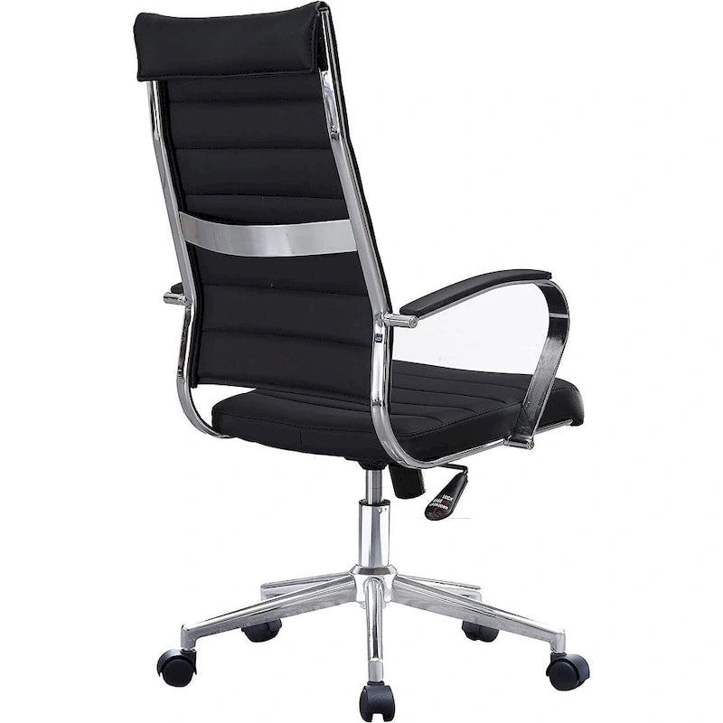 Sedia girevole con schienale alto – Pelle PU, a coste – Marrone / Nero / Cuoio / Bianco / Grigio / Tutto Nero – 1 persona