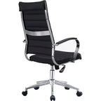 Sedia girevole con schienale alto – Pelle PU, a coste – Marrone / Nero / Cuoio / Bianco / Grigio / Tutto Nero – 1 persona