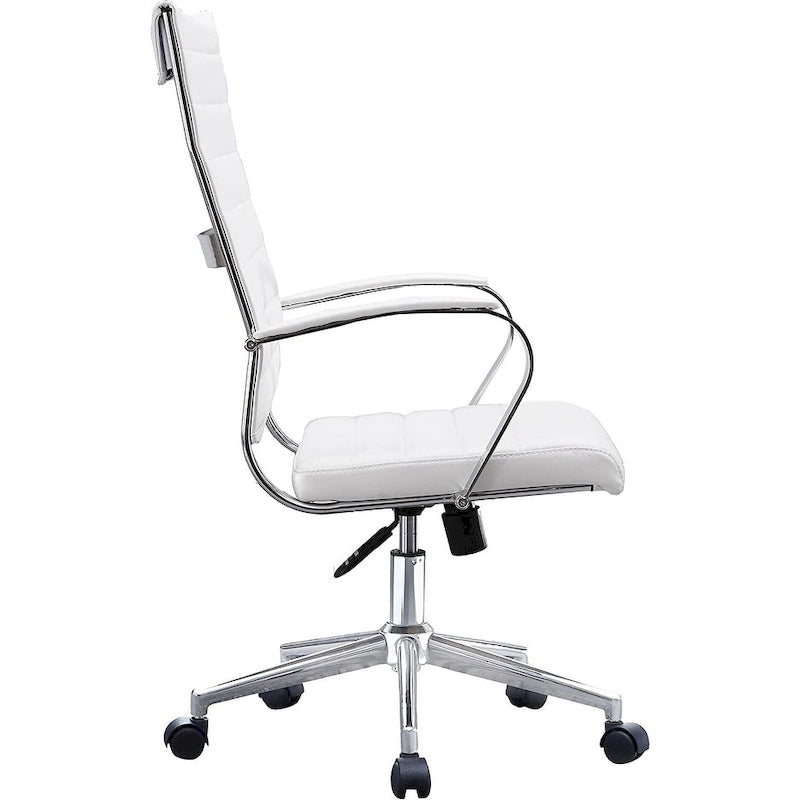 Sedia girevole con schienale alto – Pelle PU, a coste – Marrone / Nero / Cuoio / Bianco / Grigio / Tutto Nero – 1 persona