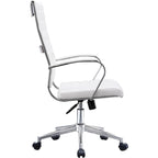Sedia girevole con schienale alto – Pelle PU, a coste – Marrone / Nero / Cuoio / Bianco / Grigio / Tutto Nero – 1 persona