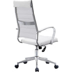 Sedia girevole con schienale alto – Pelle PU, a coste – Marrone / Nero / Cuoio / Bianco / Grigio / Tutto Nero – 1 persona