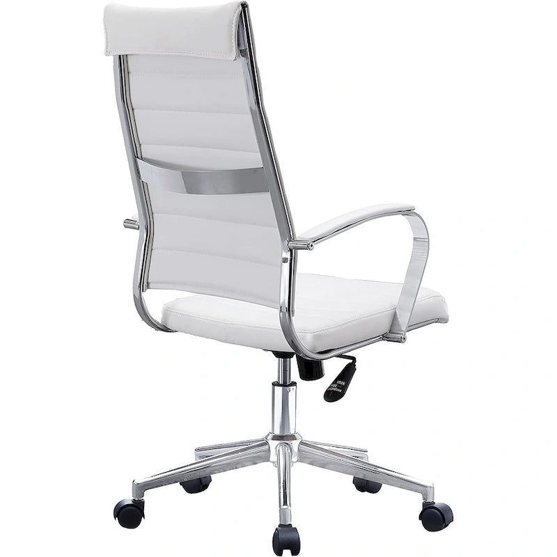 Sedia girevole con schienale alto – Pelle PU, a coste – Marrone / Nero / Cuoio / Bianco / Grigio / Tutto Nero – 1 persona