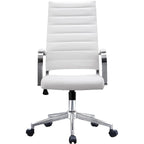 Sedia girevole con schienale alto – Pelle PU, a coste – Marrone / Nero / Cuoio / Bianco / Grigio / Tutto Nero – 1 persona