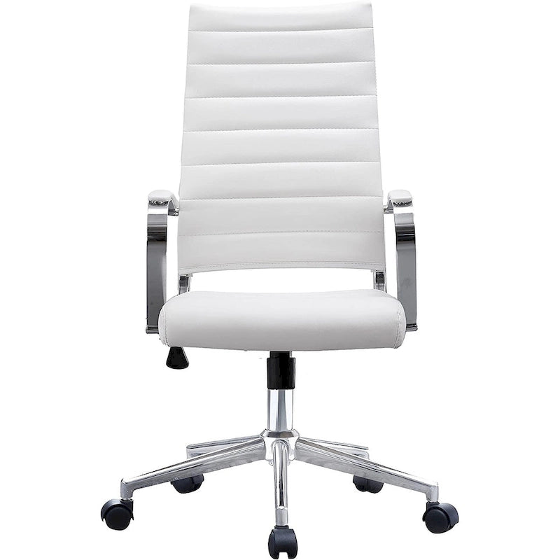Sedia girevole con schienale alto – Pelle PU, a coste – Marrone / Nero / Cuoio / Bianco / Grigio / Tutto Nero – 1 persona