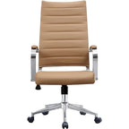 Sedia girevole con schienale alto – Pelle PU, a coste – Marrone / Nero / Cuoio / Bianco / Grigio / Tutto Nero – 1 persona