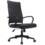 Sedia girevole con schienale alto – Pelle PU, a coste – Marrone / Nero / Cuoio / Bianco / Grigio / Tutto Nero – 1 persona