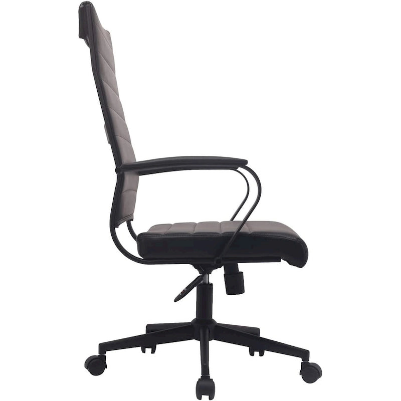 Sedia girevole con schienale alto – Pelle PU, a coste – Marrone / Nero / Cuoio / Bianco / Grigio / Tutto Nero – 1 persona