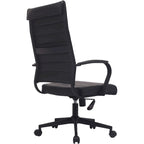 Sedia girevole con schienale alto – Pelle PU, a coste – Marrone / Nero / Cuoio / Bianco / Grigio / Tutto Nero – 1 persona