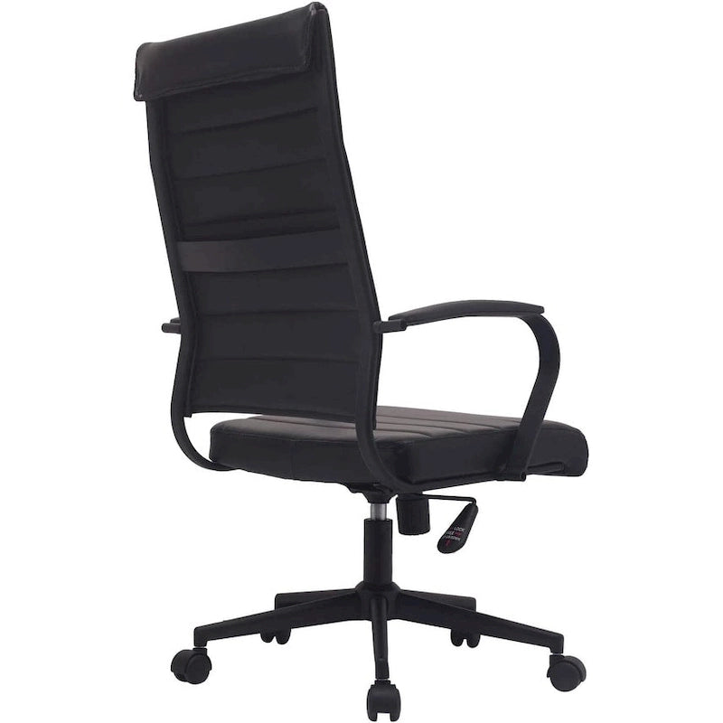 Sedia girevole con schienale alto – Pelle PU, a coste – Marrone / Nero / Cuoio / Bianco / Grigio / Tutto Nero – 1 persona