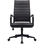 Sedia girevole con schienale alto – Pelle PU, a coste – Marrone / Nero / Cuoio / Bianco / Grigio / Tutto Nero – 1 persona