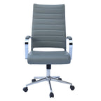 Sedia girevole con schienale alto – Pelle PU, a coste – Marrone / Nero / Cuoio / Bianco / Grigio / Tutto Nero – 1 persona