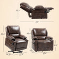 Poltrona reclinabile Power Lift marrone/nera con massaggio e calore, 1 persona