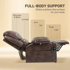 Poltrona reclinabile Power Lift marrone/nera con massaggio e calore, 1 persona