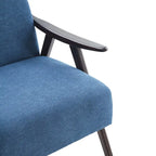 Poltrona imbottita Mid-Century con poggiapiedi, singola, Marrone/Blu/Beige/Grigio