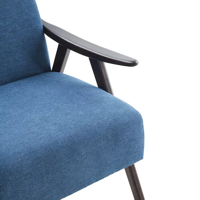 Poltrona imbottita Mid-Century con poggiapiedi, singola, Marrone/Blu/Beige/Grigio