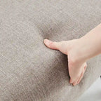Poltrona imbottita Mid-Century con poggiapiedi, singola, Marrone/Blu/Beige/Grigio