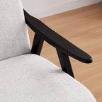 Poltrona imbottita Mid-Century con poggiapiedi, singola, Marrone/Blu/Beige/Grigio