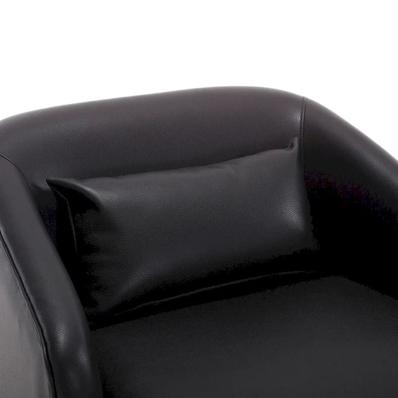 Poltrona girevole a barilotto in PU nero a 360°, monoposto