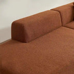 Divano componibile a L con chaise longue, tessuto Sherpa, 5 posti