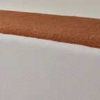 Divano componibile a L con chaise longue, tessuto Sherpa, 5 posti