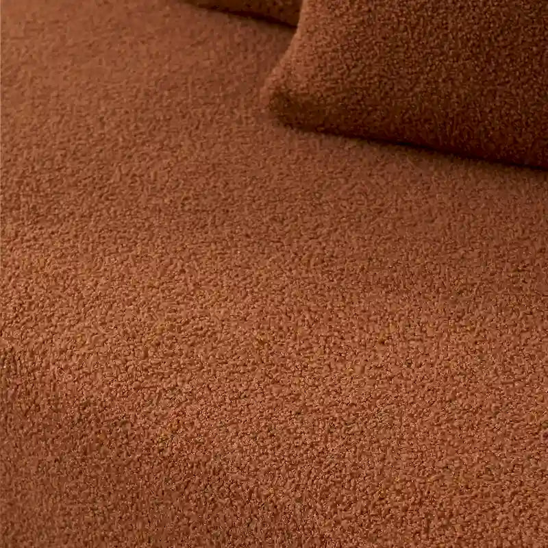 Divano componibile a L con chaise longue, tessuto Sherpa, 5 posti