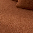 Divano componibile a L con chaise longue, tessuto Sherpa, 5 posti