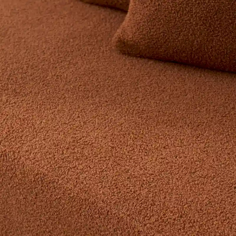 Divano componibile a L con chaise longue, tessuto Sherpa, 5 posti