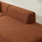 Divano componibile a L con chaise longue, tessuto Sherpa, 5 posti
