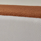 Divano componibile a L con chaise longue, tessuto Sherpa, 5 posti