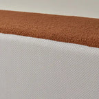 Divano componibile a L con chaise longue, tessuto Sherpa, 5 posti