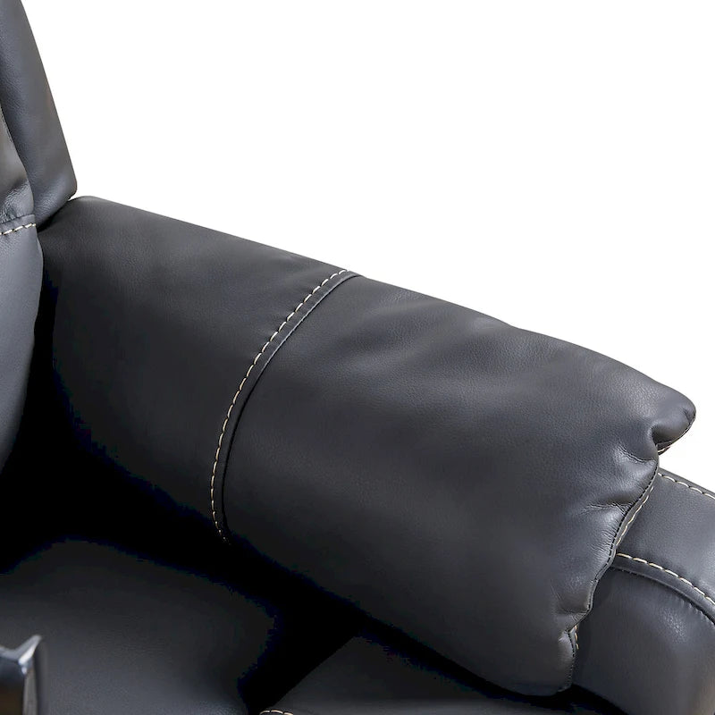 Poltrona reclinabile elettrica Marrone / Nera, Seduta singola, reclinazione di 139°, Massaggio e Riscaldamento, Porta USB, Supporto per telefono, Tasca laterale
