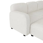 Divano componibile a U in velluto beige, 6 posti