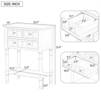 Consolle con 3 cassetti e ripiano inferiore – Blu Navy / Nero / Azzurro / Naturale / Beige, Montaggio da parte di una singola persona