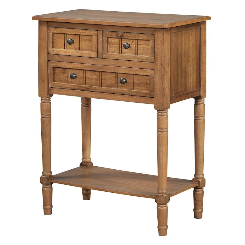 Consolle con 3 cassetti e ripiano inferiore – Blu Navy / Nero / Azzurro / Naturale / Beige, Montaggio da parte di una singola persona