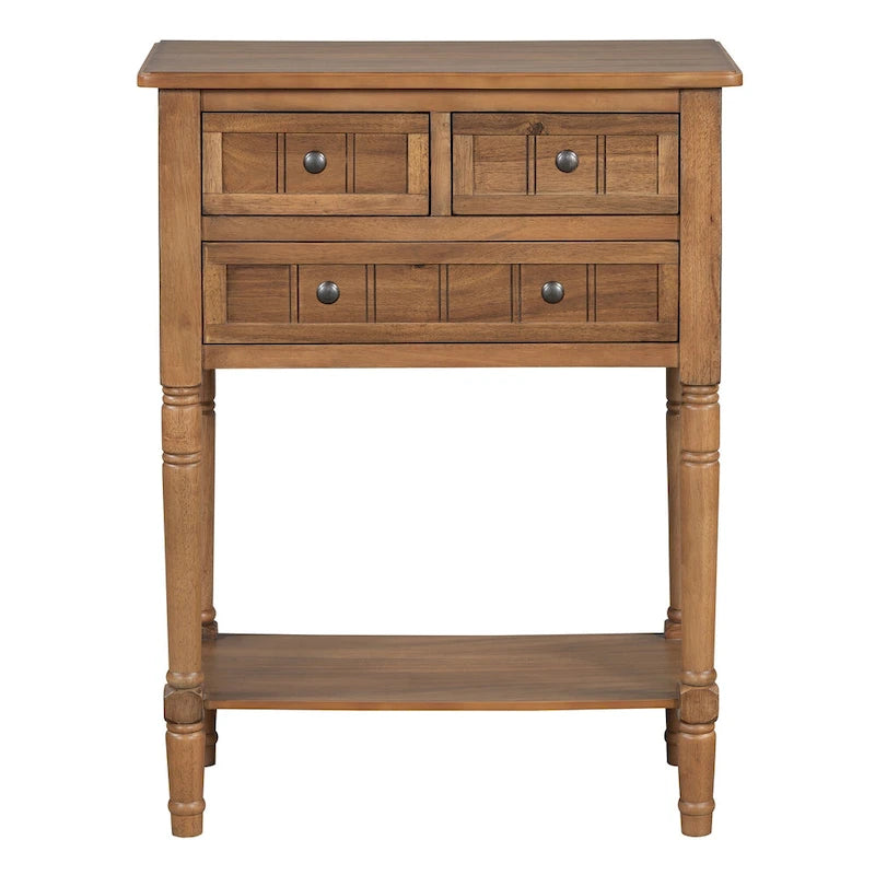 Consolle con 3 cassetti e ripiano inferiore – Blu Navy / Nero / Azzurro / Naturale / Beige, Montaggio da parte di una singola persona