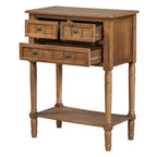 Consolle con 3 cassetti e ripiano inferiore – Blu Navy / Nero / Azzurro / Naturale / Beige, Montaggio da parte di una singola persona