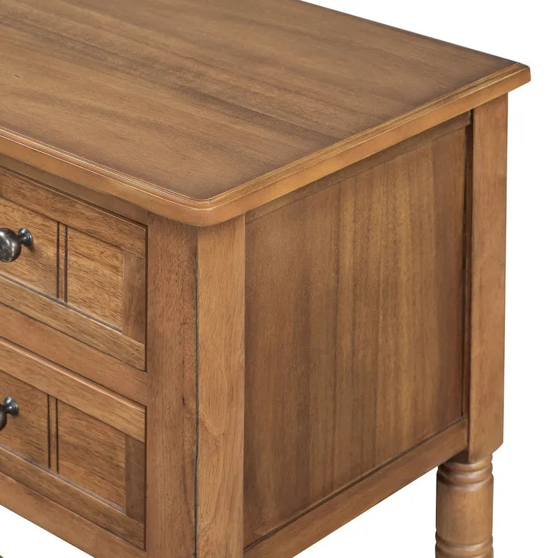 Consolle con 3 cassetti e ripiano inferiore – Blu Navy / Nero / Azzurro / Naturale / Beige, Montaggio da parte di una singola persona