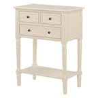 Consolle con 3 cassetti e ripiano inferiore – Blu Navy / Nero / Azzurro / Naturale / Beige, Montaggio da parte di una singola persona