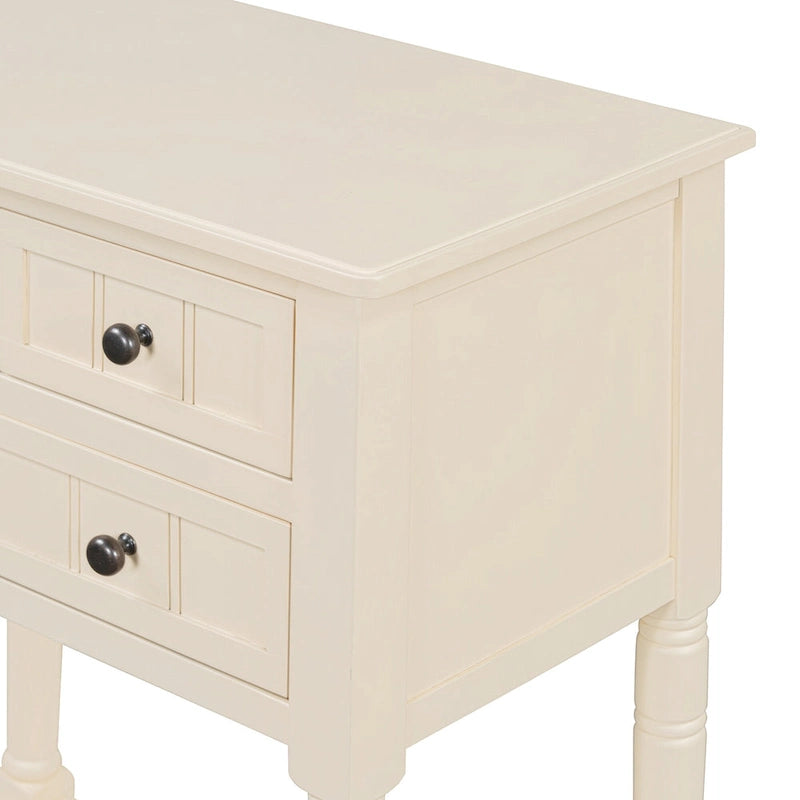 Consolle con 3 cassetti e ripiano inferiore – Blu Navy / Nero / Azzurro / Naturale / Beige, Montaggio da parte di una singola persona