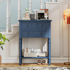 Consolle con 3 cassetti e ripiano inferiore – Blu Navy / Nero / Azzurro / Naturale / Beige, Montaggio da parte di una singola persona